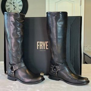 Closet Closing Sale! Frye Phillip Harness Riding Boots Dark Brown Size 5.5M